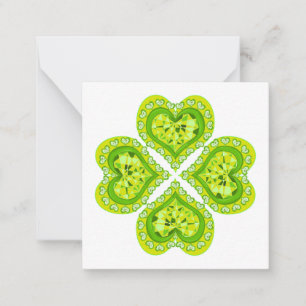 Carte De Correspondance Tissu Bonne Fête St Patrick police 4 Cœurs Diamant