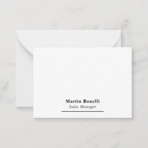 Carte De Correspondance Titre de nom en noir et blanc uni professionnel mo
