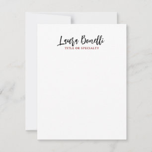 Carte De Correspondance Titre de nom simple écriture manuscrite minimalist