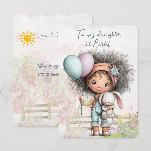 Carte De Correspondance To my daughter at Easter (Devant / Derrière)