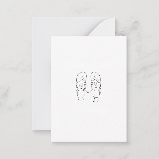 Carte De Correspondance Tongs mignons à thème sandale (Devant)
