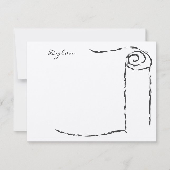 Carte De Correspondance Torah Scroll Bar Mitzvah Merci (Devant)