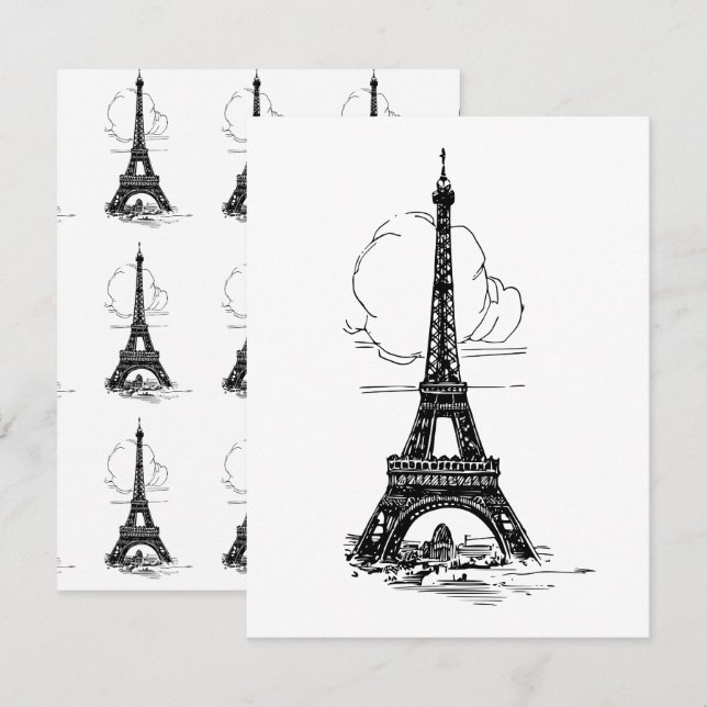 Carte De Correspondance Tour Eiffel Paris (Devant / Derrière)