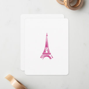 Carte De Correspondance Tour Eiffel rose Paris Note Card