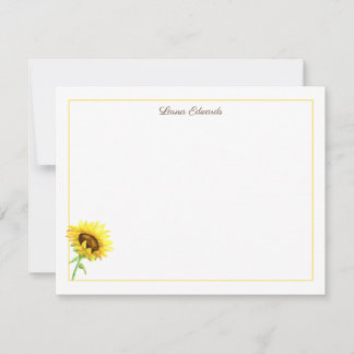 Carte De Correspondance Tournesol aquarelle personnalisé