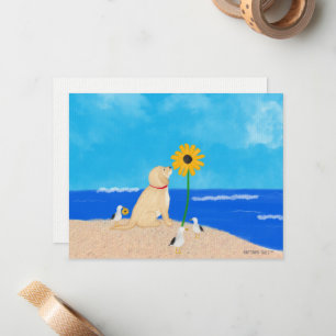 Carte De Correspondance Tournesol Golden Retriers at Beach Note Card