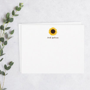 Carte De Correspondance Tournesol Jaune Papeterie personnalisée Plat