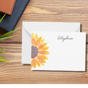 Carte De Correspondance Tournesol jaune personnalisé