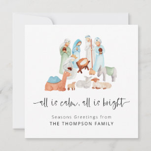 Carte De Correspondance Tous le calme Tous la Nativité brillante Noël