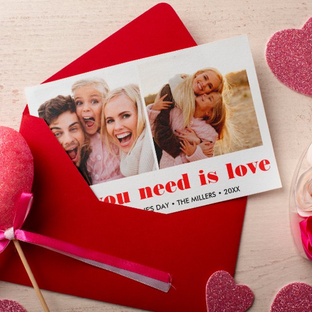 Carte De Correspondance TOUT CE DONT VOUS AVEZ BESOIN EST AMOUR 2 Photo Sa (Créateur téléchargé)