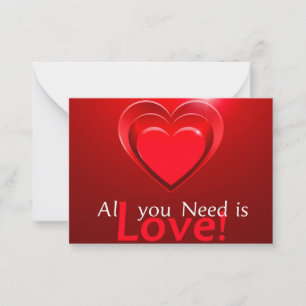 Carte De Correspondance Tout ce dont vous avez besoin est l'amour