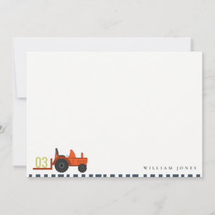 Carte De Correspondance Tracteur de ferme rouge mignon pour enfants de tou