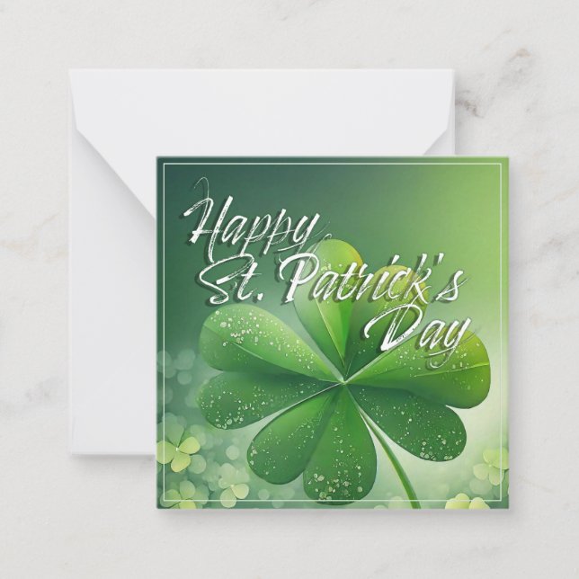 Carte De Correspondance Trèfles verts Joyeuse St Patrick (7) c (Devant)