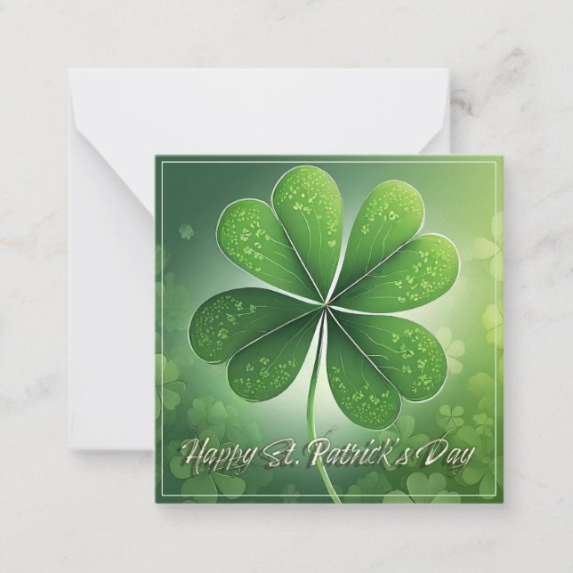 Carte De Correspondance Trèfles verts Joyeuse St-Patrick (8) c (Devant)