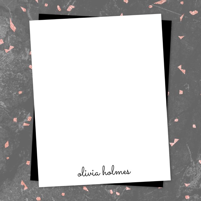 Carte De Correspondance Trendy Monogram | Name de script noir moderne (Créateur téléchargé)