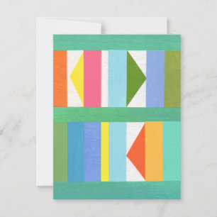 Carte De Correspondance Triangles et bandes colorés