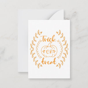 Carte De Correspondance Trick or treat dans un cadre de plantes