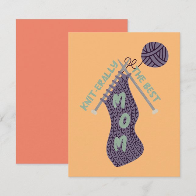 Carte De Correspondance Tricot-alement la meilleure maman (Devant / Derrière)