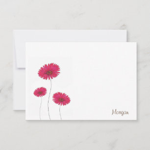 Carte De Correspondance Trois Aquarelles Rouges, Stylo Et Gerbes D'Encre