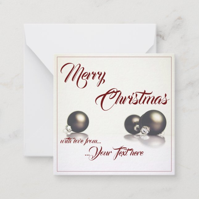 Carte De Correspondance Trois boules de Noël devant un fond clair (Devant)