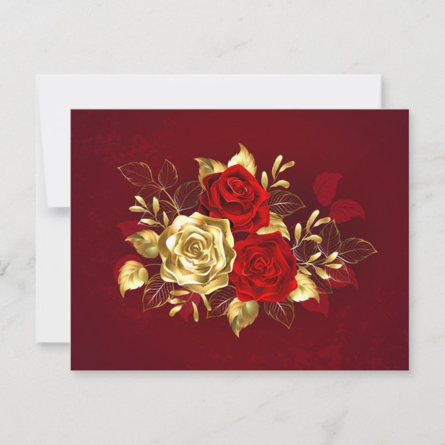 Carte De Correspondance Trois Roses de bijoux (Devant)