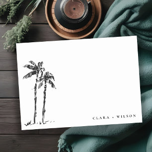 Carte De Correspondance Tropical Coastal Palm Tree Mariage de croquis