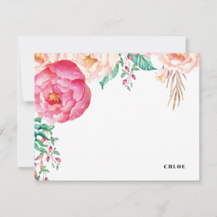 Carte De Correspondance Tropical Peony Garden   Papeterie personnalisée