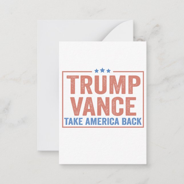 Carte De Correspondance Trump Vance Take America Back Election Vote USA (Devant)