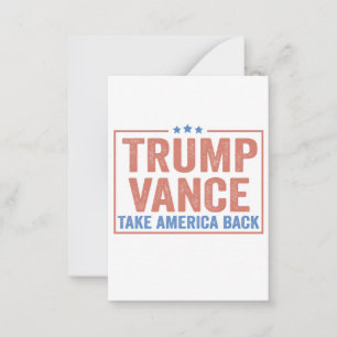 Carte De Correspondance Trump Vance Take America Back Election Vote USA
