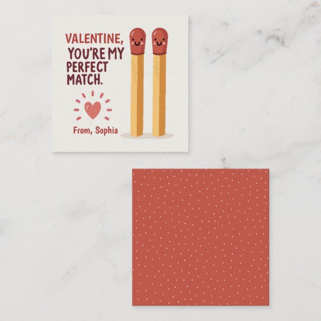 Carte De Correspondance Tu es mon âme sœur Joyeuse Saint-Valentin (Devant / Derrière)