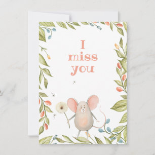 Carte De Correspondance Tu Me Manques Le Cadre De Souris Du Jardin