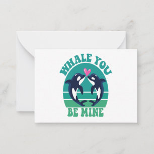 Carte De Correspondance Tu seras à moi, cadeau drôle de couple d'orque de 