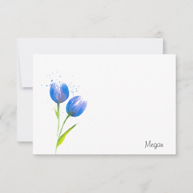 Carte De Correspondance Tulipes violettes bleues (Devant)