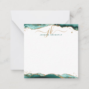 Carte De Correspondance Turquoise Agate Geode Gold Parties scintillant Scr