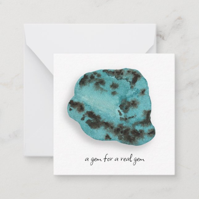 Carte De Correspondance *~* TURQUOISE Gemstone AP64 Flat Note Card (Devant)