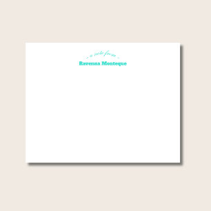 Carte De Correspondance Turquoise Professionnel Nom Personnalisé Chic