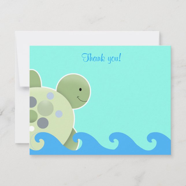 Carte De Correspondance Turtle Reef Seaturtle Flat merci note (Devant)