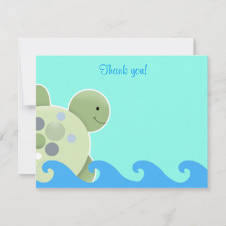Carte De Correspondance Turtle Reef Seaturtle Flat merci note