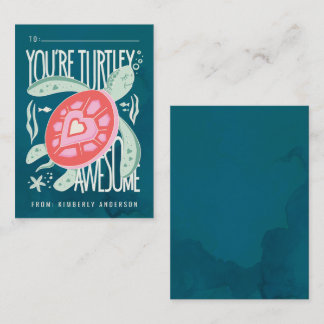 Carte De Correspondance Turtley Awesome Classroom Valentine's Day Card