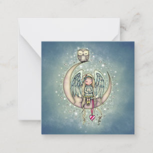 Carte De Correspondance Twinkle Little Angel et hibou illustration d'art