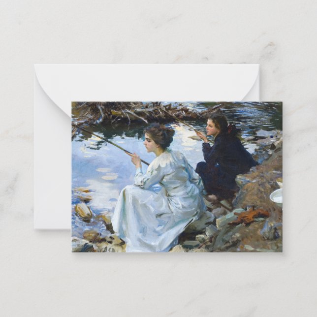 Carte De Correspondance Two Girls Fishing, 1912 par John Singer Sargent (Devant)