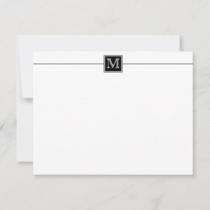 Carte De Correspondance Typographie classique en noir et blanc