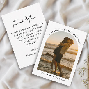 Carte De Correspondance Typographie Classique Photo de Mariage Merci