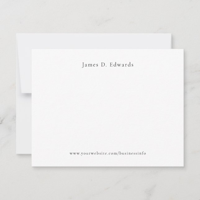 Carte De Correspondance Typographie Classique Simple Professionnel (Devant)