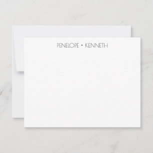 Carte De Correspondance Typographie contemporaine Minimaliste Nom du coupl