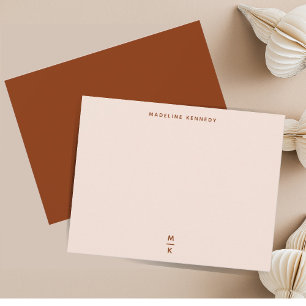 Carte De Correspondance Typographie de monographie d'argile et de beige Si