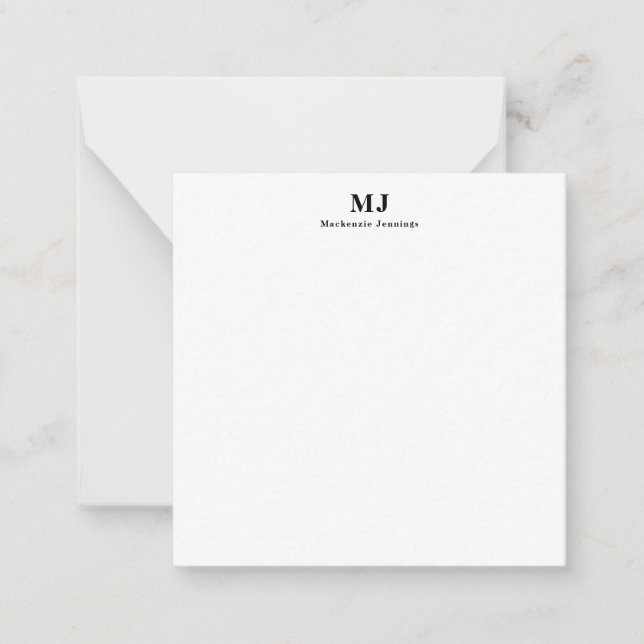 Carte De Correspondance Typographie élégante de monogramme  (Devant)