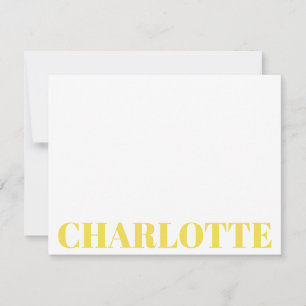 Carte De Correspondance Typographie Gras Nom Personnalisé Jaune