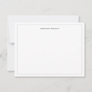 Carte De Correspondance Typographie minimaliste moderne noire tout en maju