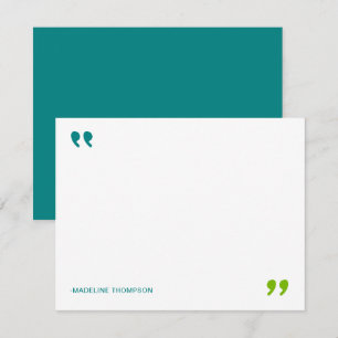 Carte De Correspondance Typographie minimaliste moderne Quotable Tea vert